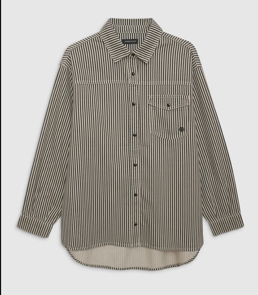 ANINE BING Sloan Shirt | Railroad Stripe
