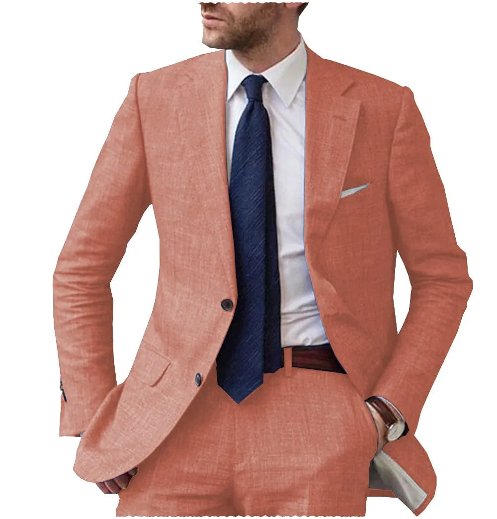 Business Notch Lapel Single Breasted Men Suit (Blazer Pants)