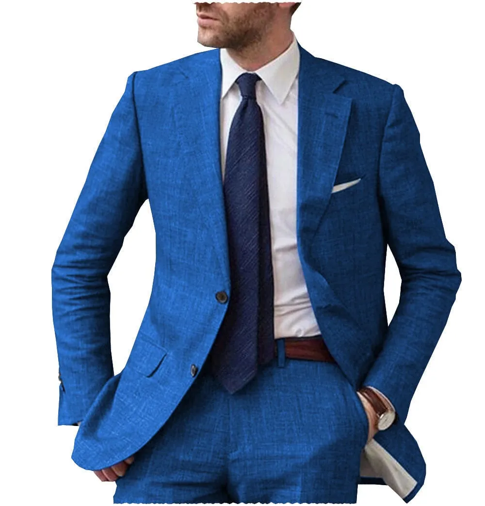 Business Notch Lapel Single Breasted Men Suit (Blazer Pants)