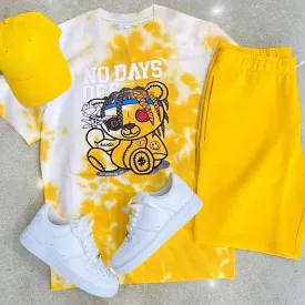 Casual printed shorts suit