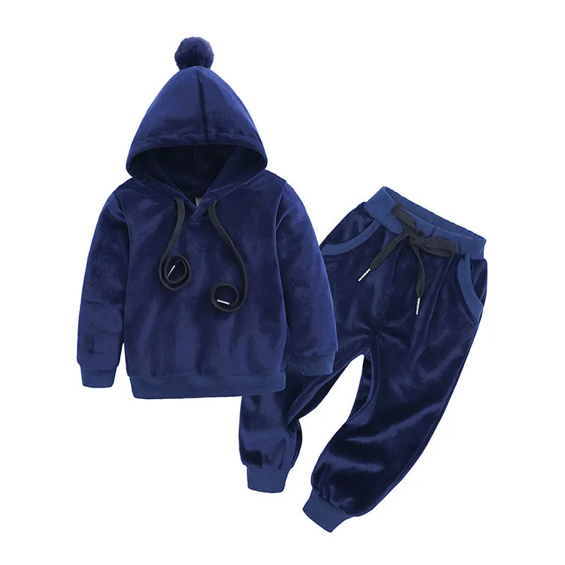 Children's fur ball sweater suit