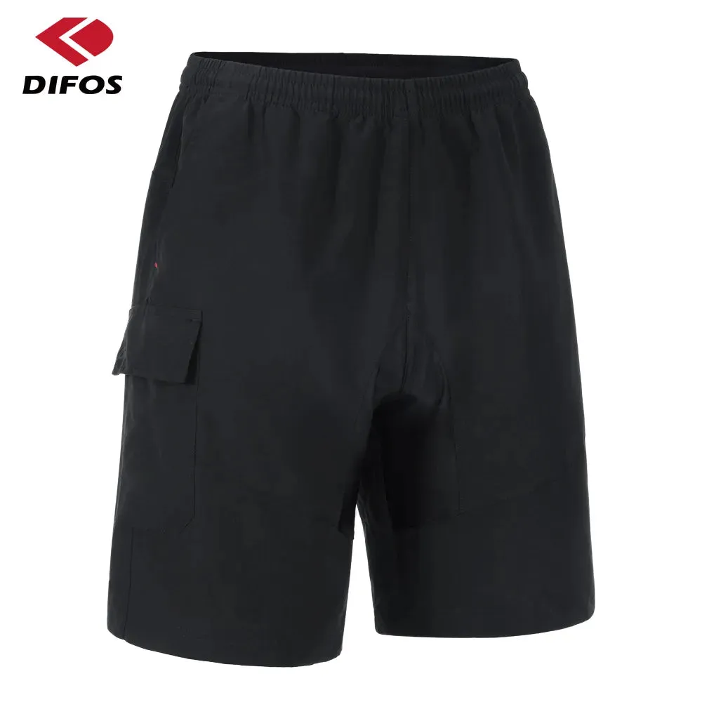 DIFOS Men's Cycling Shorts with 3D Padded Underwear Summer Shockproof MTB Bicycle Downhill Shorts Leisure Loose Fit Road Pants