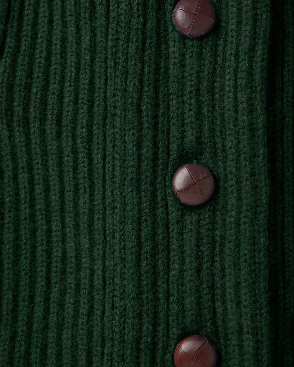 Green Camel Hair Shawl Collar Cardigan