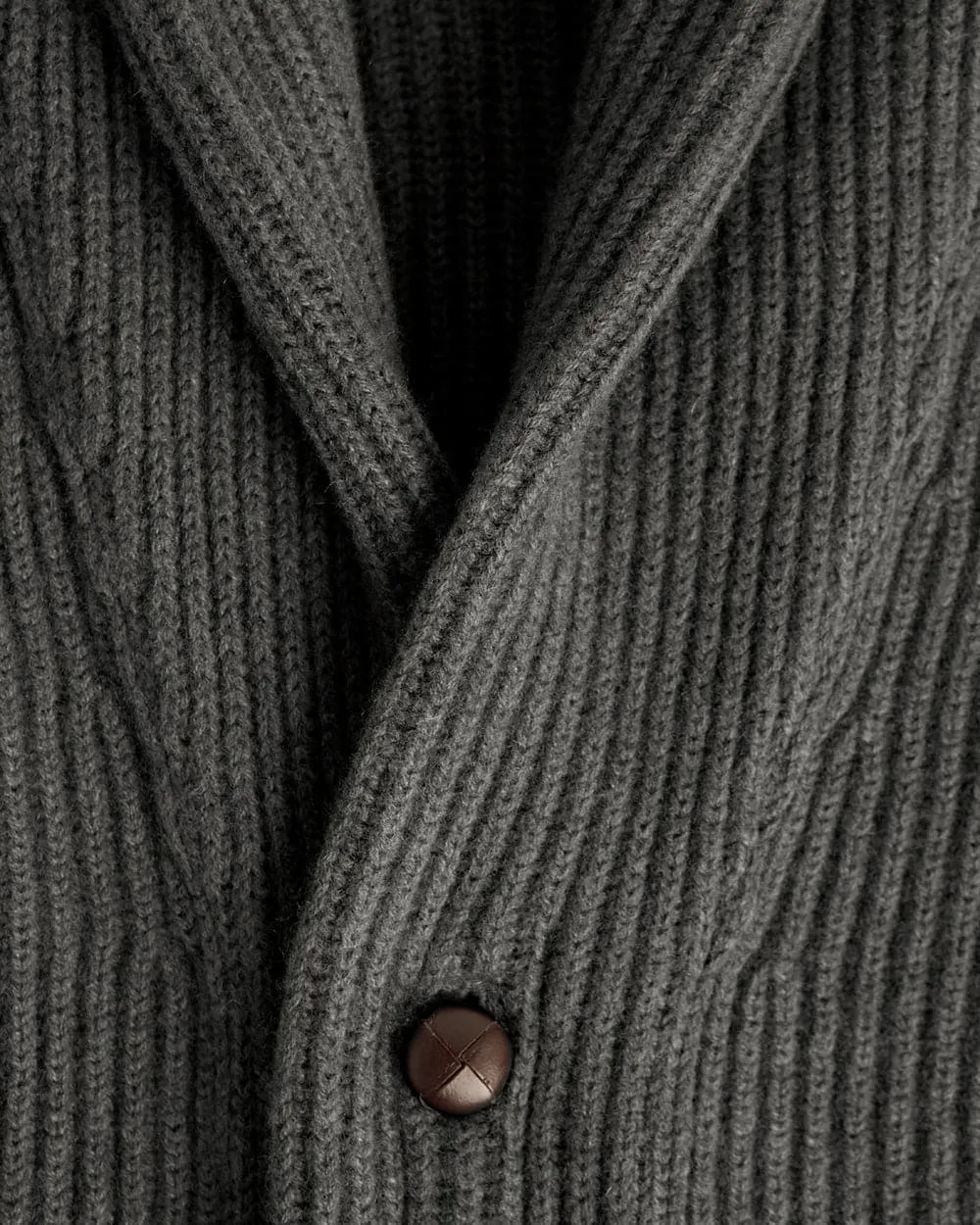 Grey Camel Hair Shawl Collar Cardigan