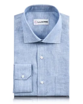 Linen Cotton: Light Blue Chambray Shirt