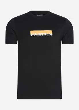 MA.Strum block print tee - jet black