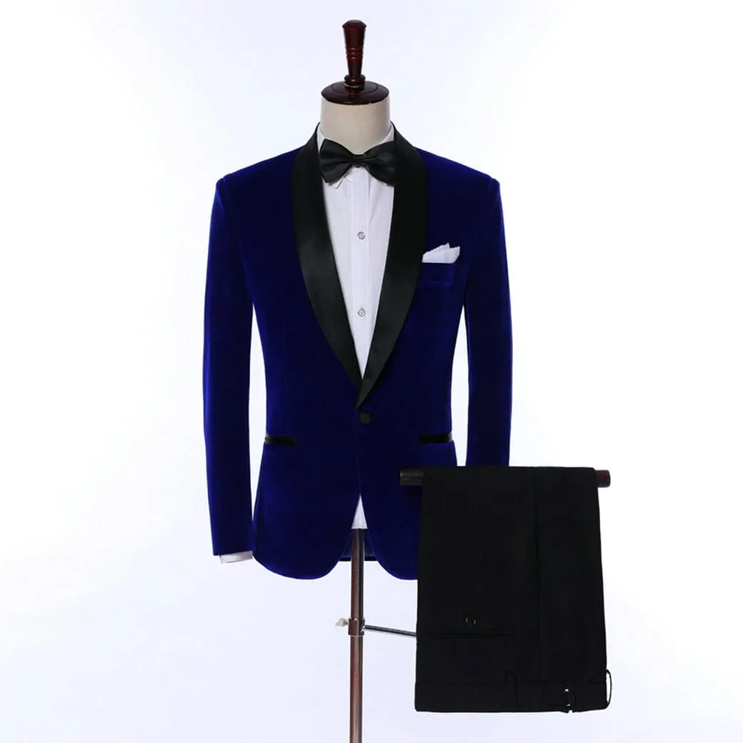 Mens 2 Piece Tuxedo Suits Slim Fit Casual Suit Blazer Wedding Prom