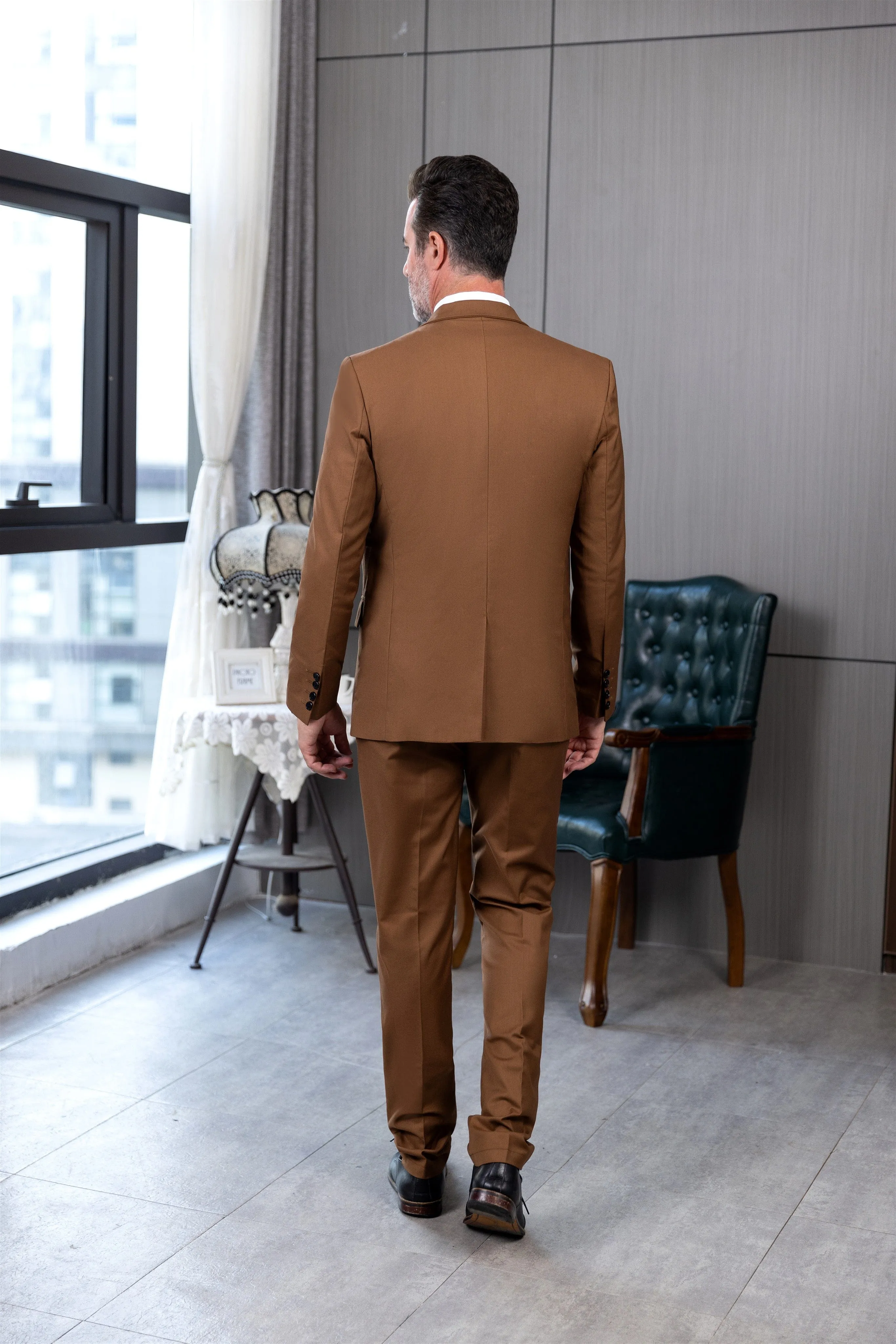 Men's Suit 3 Piece Business Casual Jacket For Wedding (Blazer Vest Pants)