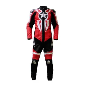 MOTORCYCLE CAPTAIN AMERICA LEATHER ONE PIECE RACING SUIT