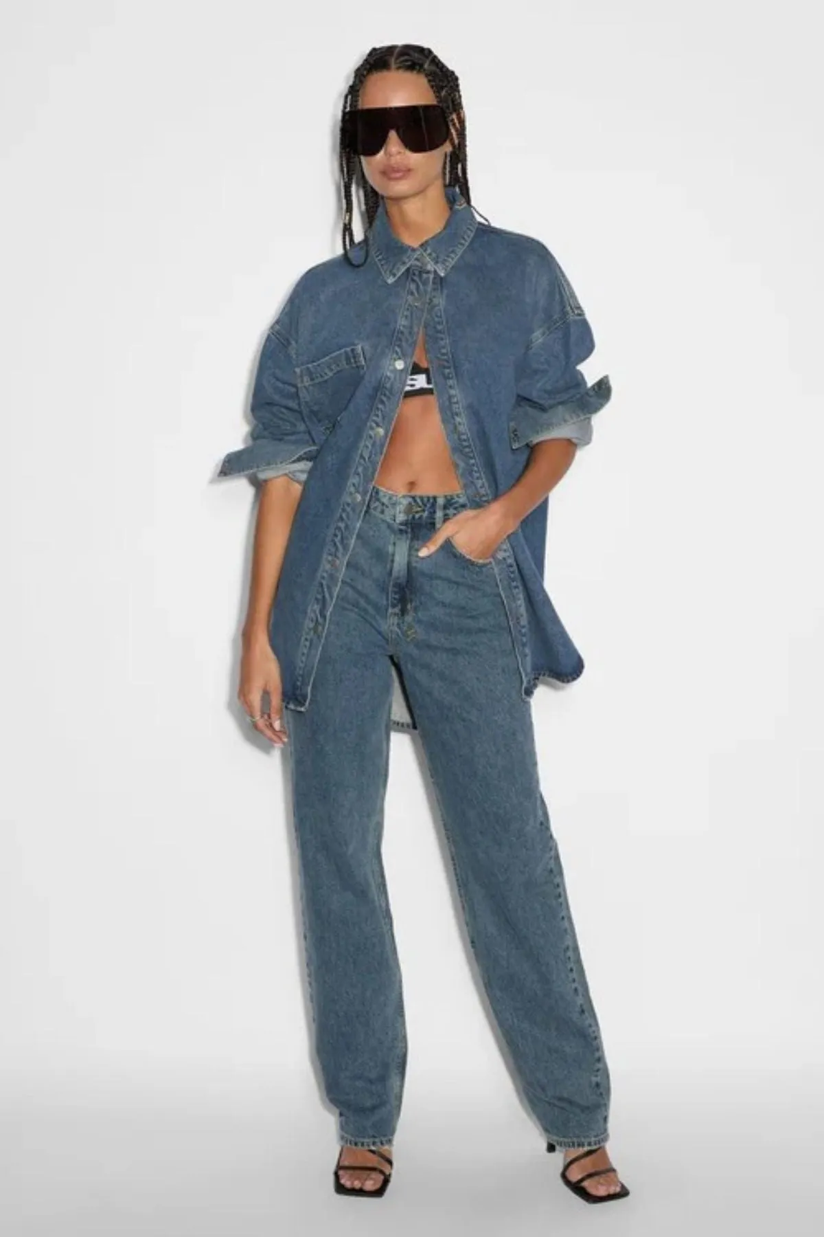OVERSIZED LONG SLEEVE SHIRT SUBWAY DENIM