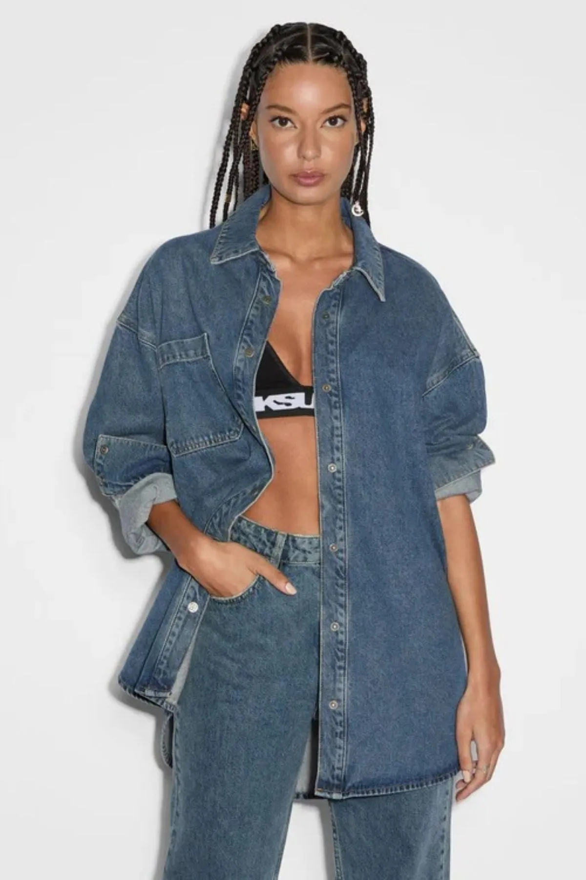 OVERSIZED LONG SLEEVE SHIRT SUBWAY DENIM