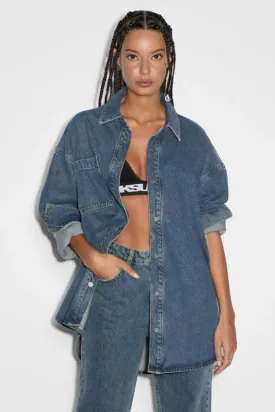 OVERSIZED LONG SLEEVE SHIRT SUBWAY DENIM