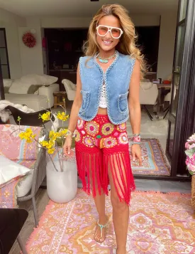 Short Las Dalias rouge