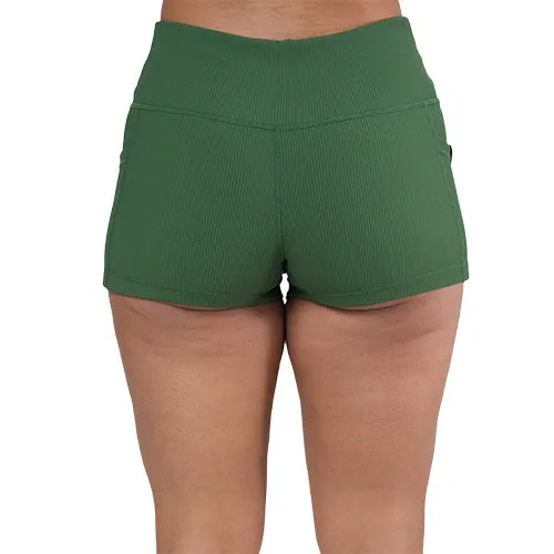 Shorts | Ribbed | Hunter Green