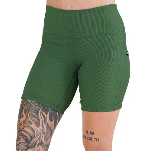 Shorts | Ribbed | Hunter Green