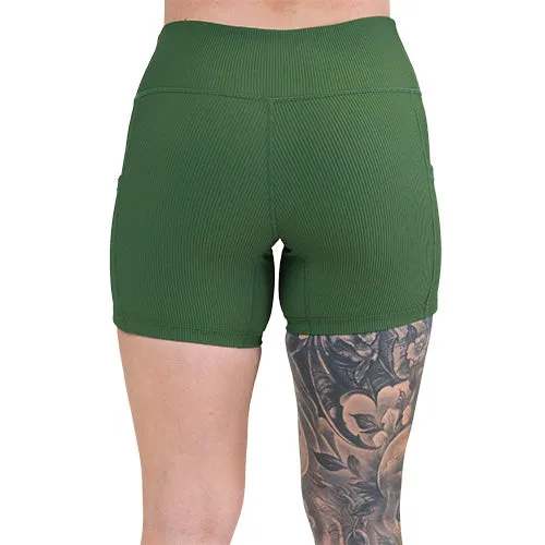 Shorts | Ribbed | Hunter Green