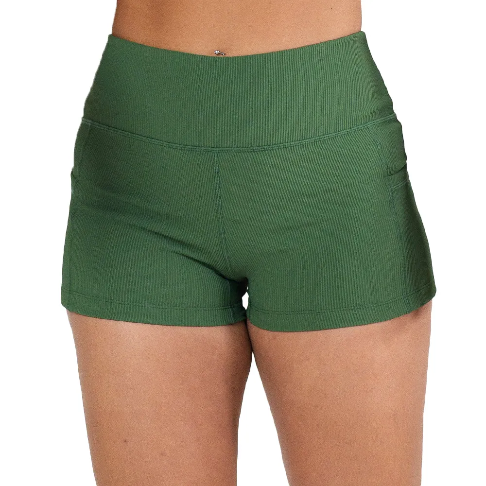 Shorts | Ribbed | Hunter Green