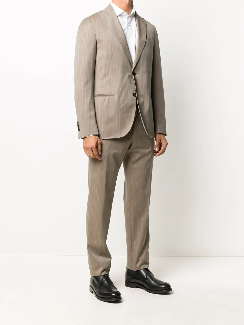 Solaro pin-striped wool and cotton suit