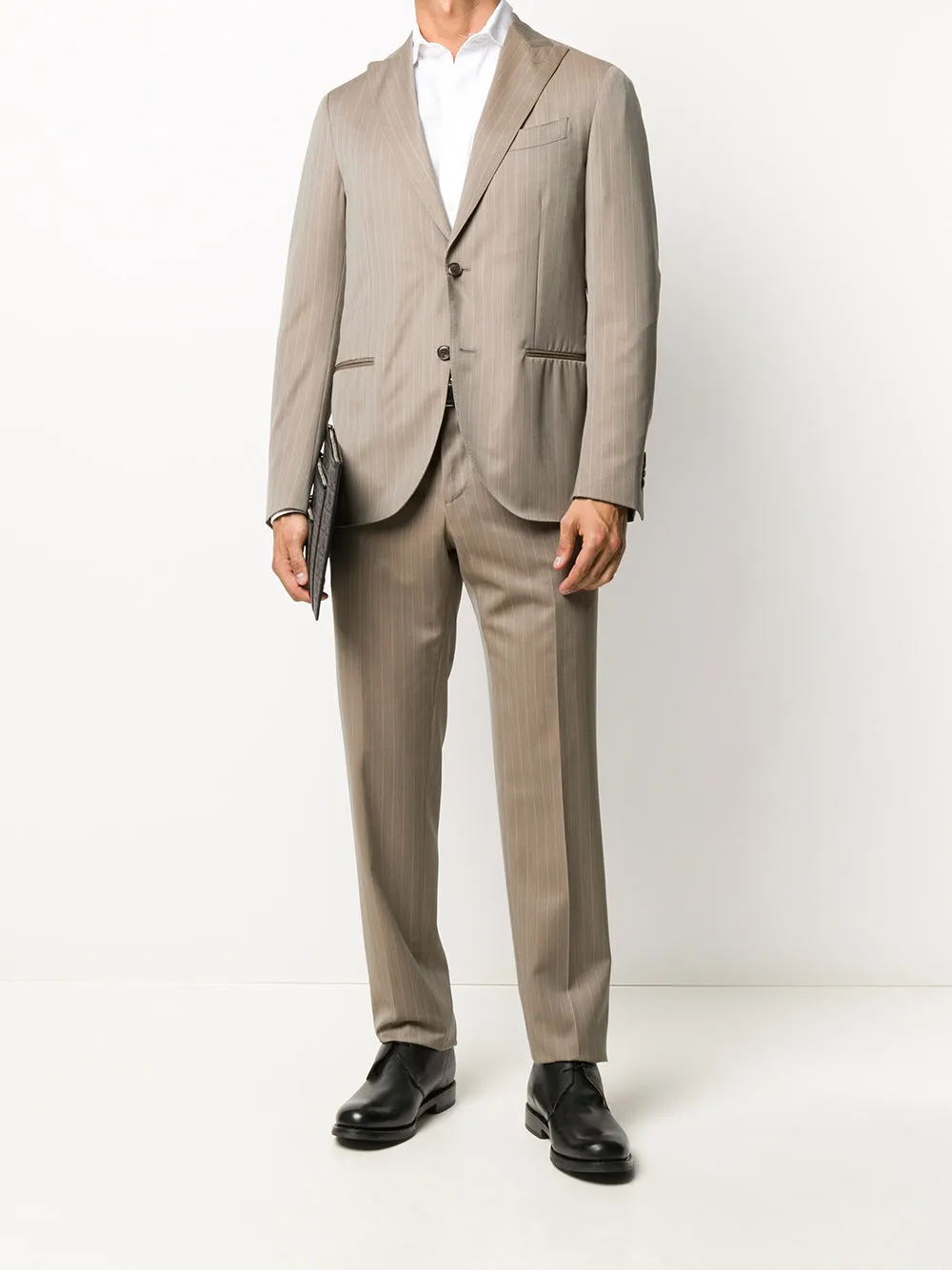 Solaro pin-striped wool and cotton suit
